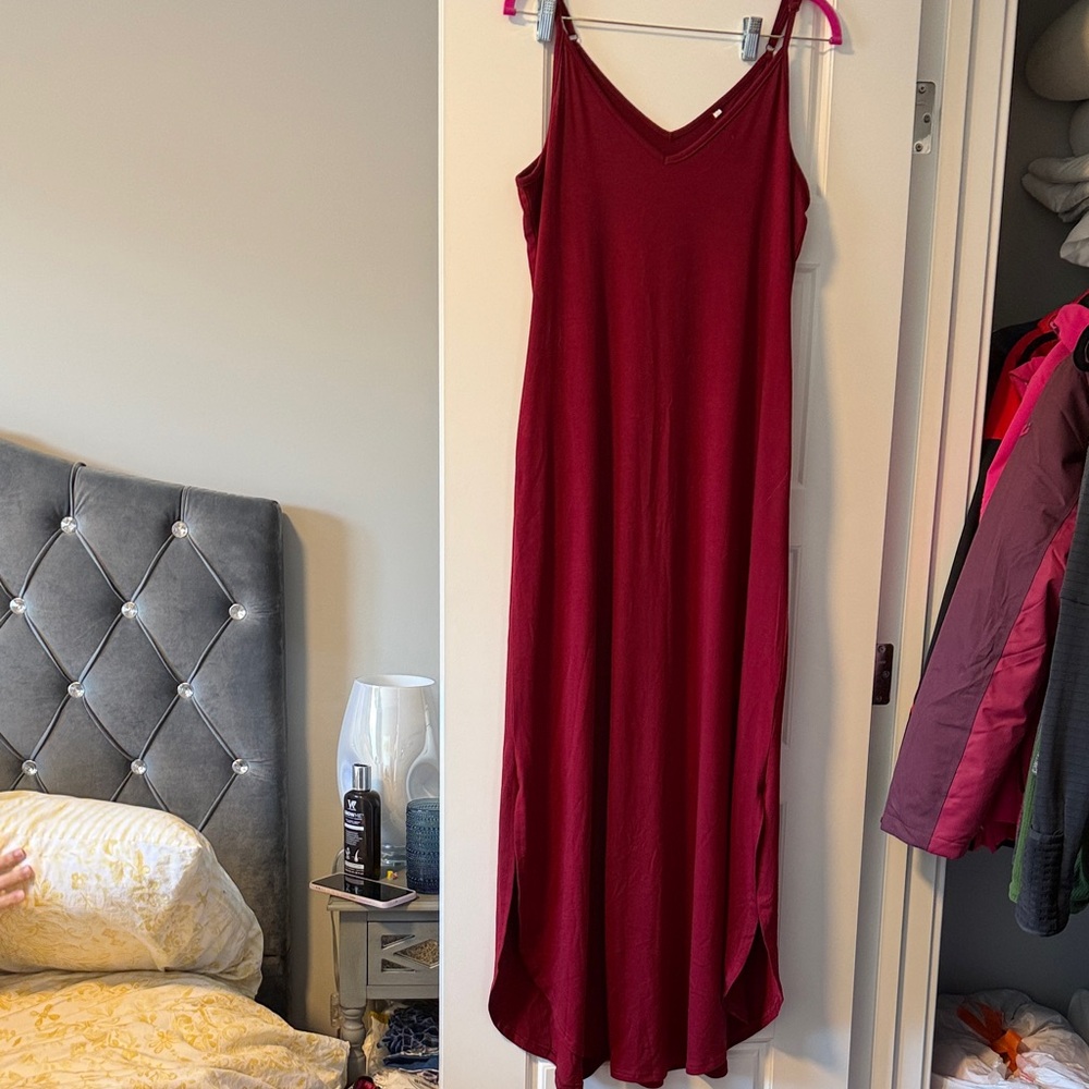 Chic Wine Maxi Dress